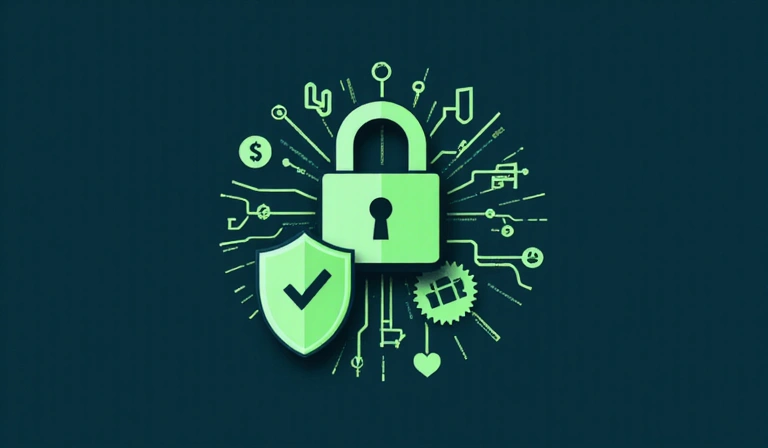 Image illustrant la sécurité des données avec des icônes de cadenas et de bouclier