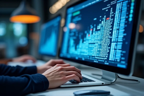 Personne utilisant un ordinateur, illustrant la collecte de données en ligne