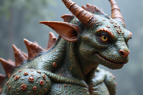 Illustration d'un skin mythique, dépeignant un personnage avec des éléments fantastiques et des motifs complexes, symbolisant une rareté et un pouvoir significatifs.