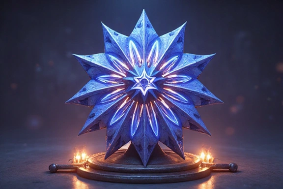 Illustration d'un skin légendaire, avec des détails complexes et des effets de lumière brillants, représentant la plus haute qualité et rareté dans un jeu vidéo.